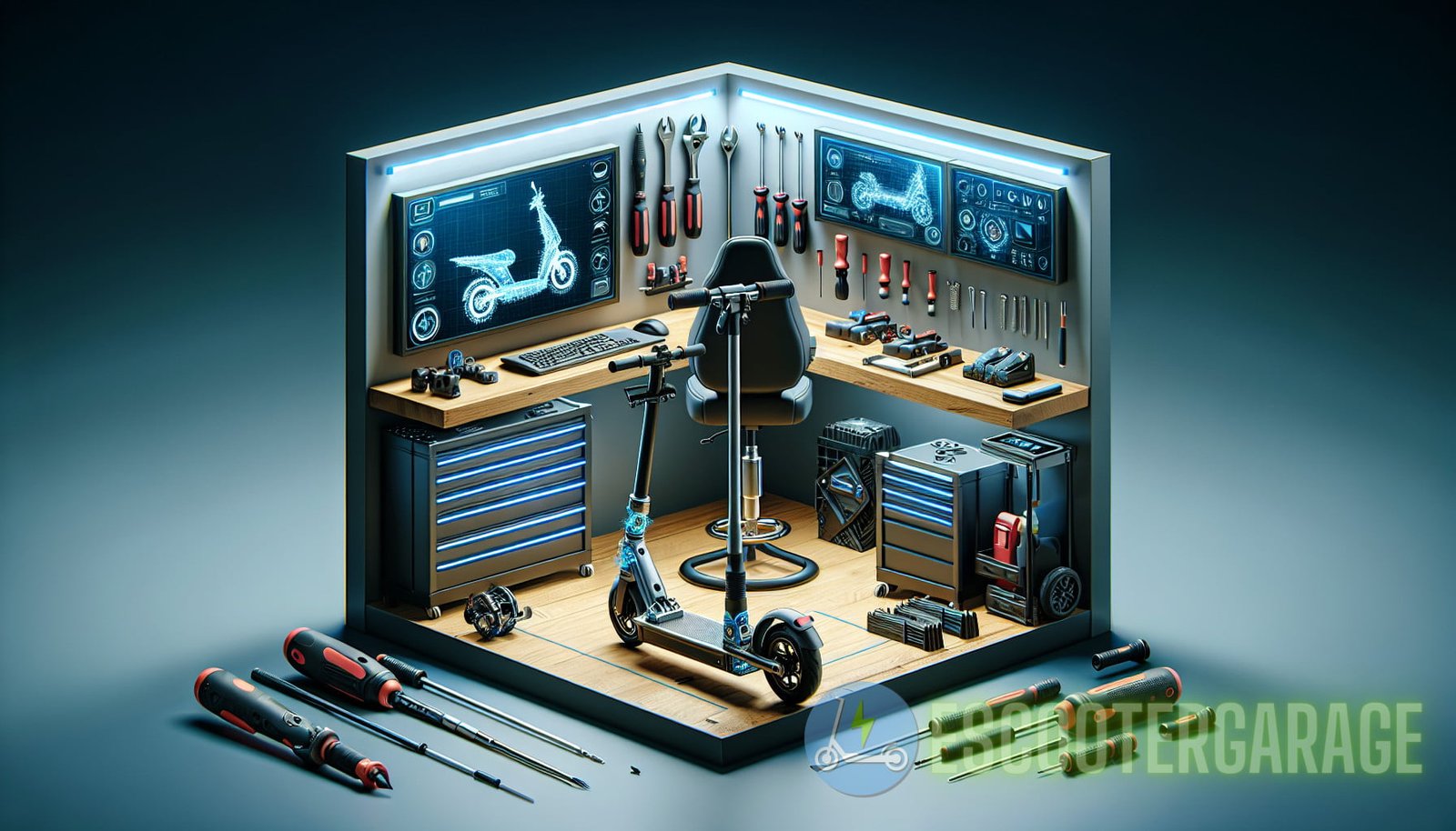 Illustration for section: 1. Multi-functional eScooter Repair Stations: These all-in-one workstations are equipped with a vari - escooter efficiency guide