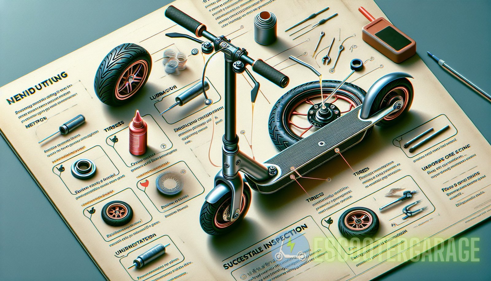 Illustration for section: Lubrication: Apply a small amount of lubricant to the brake pivot points to prevent squeaking and en - escooter fixes